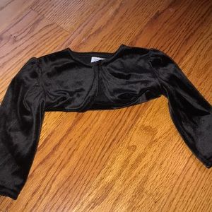 Black velour bolero, worn once 12 months